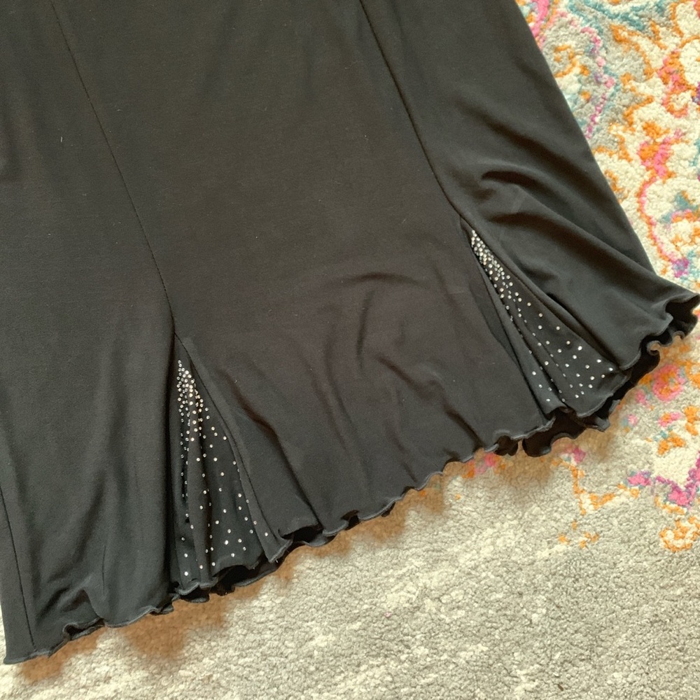 unique black midi skirt with rhinestone - Picture 3 of 3